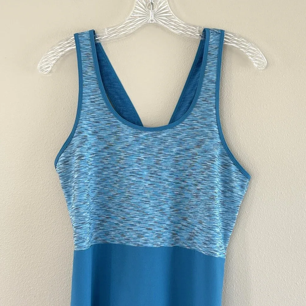 Smartwool Willow Lake Glacial Blue Merino Wool Bodice Cross Back Dress - Picture 3 of 9